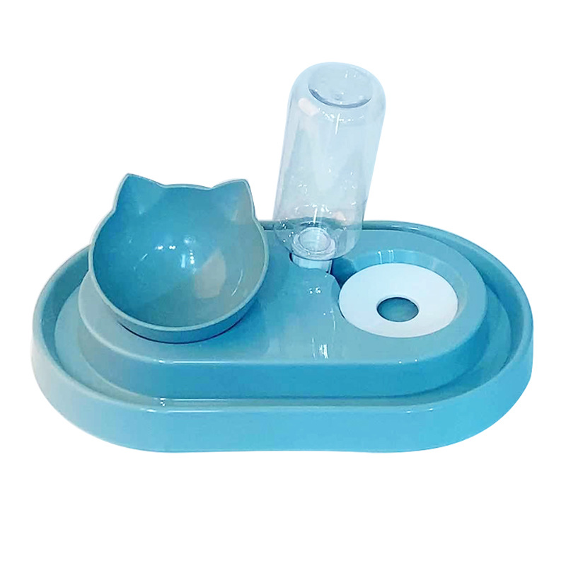 狗碗貓耳防噎雙碗寵物自動喂食器貼牌OEM/ODM