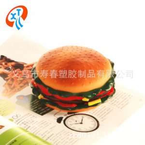 搪膠發聲玩具 特大漢堡貼牌定制代加工
