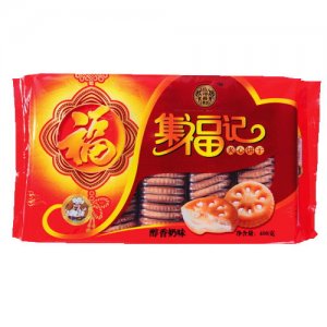 應(yīng)得利集福記醇香奶味夾心餅干408克