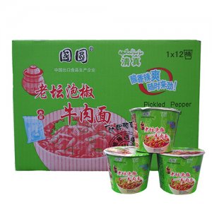 國(guó)圓老壇泡椒牛肉面箱裝