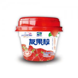 美時三角杯友果粒草莓酸奶杯裝