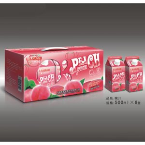 酷美500ml桃汁屋頂盒