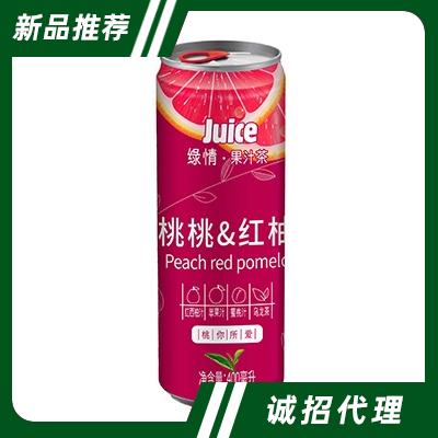 綠情桃桃紅柚果汁茶飲料400ml