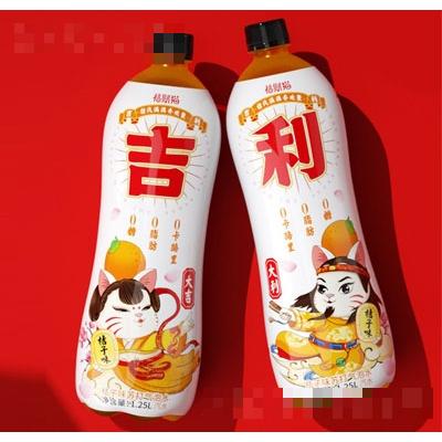 福財(cái)貓桔子味蘇打氣泡水1.25L