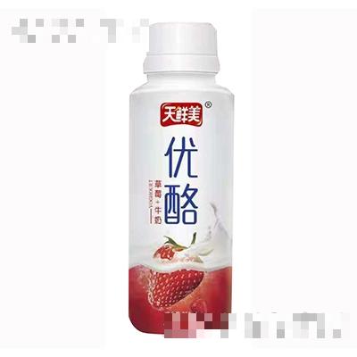 天鮮美優酪草莓+牛奶飲品350ml