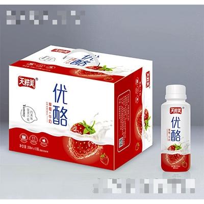 天鮮美優酪草莓+牛奶飲品350mlx12瓶