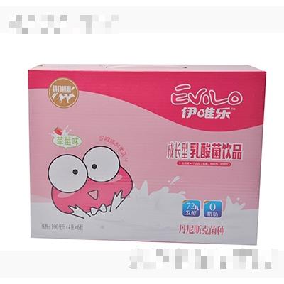 伊唯樂成長型乳酸菌飲品草莓味100mlx4x6瓶