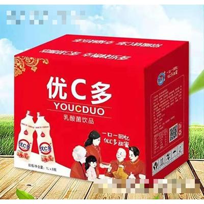 優C多乳酸菌飲料草莓味1Lx8瓶