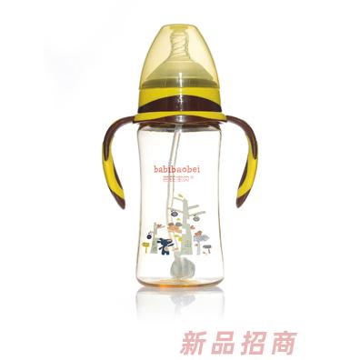 芭芘寶貝PPSU寬口徑奶瓶300ml黃色