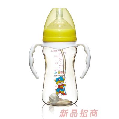 小孩國寬口修身自動(dòng)PPSU奶瓶黃色280ML