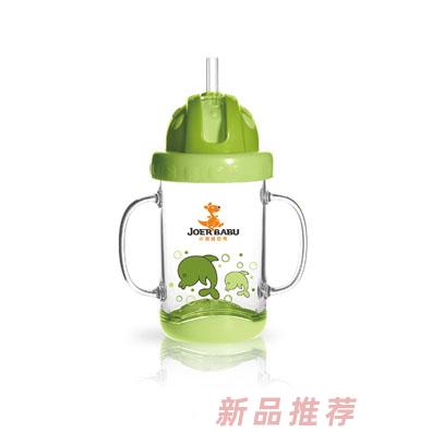 小袋鼠巴布晶透學飲杯260ml綠色