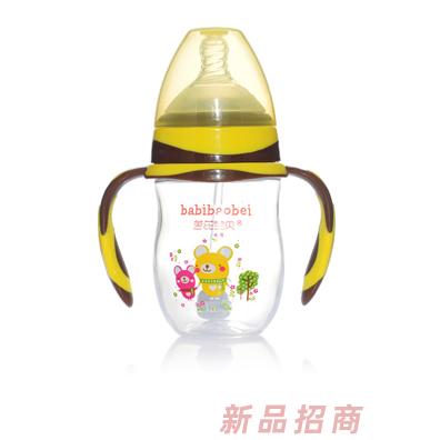 芭芘寶貝PP寬口徑奶瓶180ml黃色