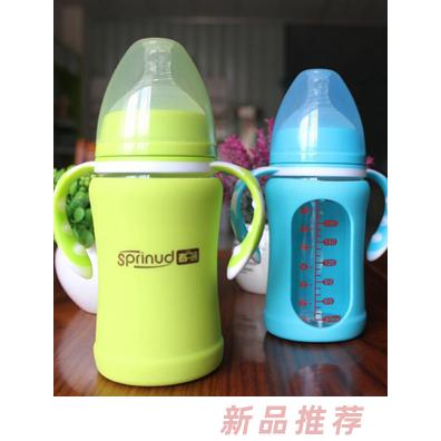 春蓓全硅膠防摔玻璃奶瓶220ML