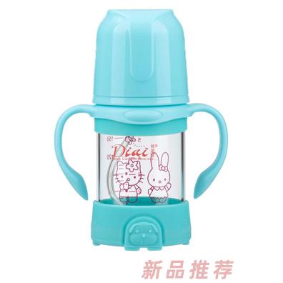貝多愛卡通感溫防摔玻璃奶瓶（藍色）