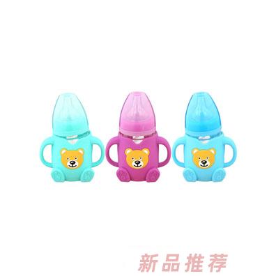 貝樂康萌萌熊抗摔玻璃奶瓶160ml