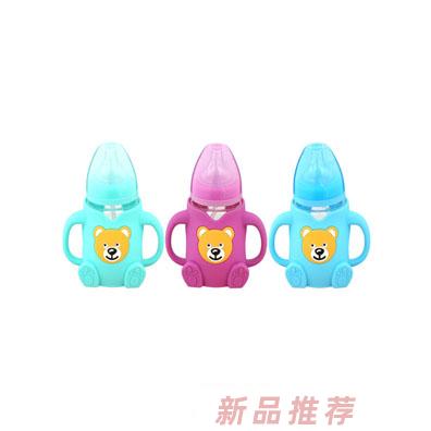 貝樂康萌萌熊抗摔玻璃奶瓶240ml
