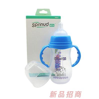 春蓓PP寬口弧形單色手柄自動吸奶瓶