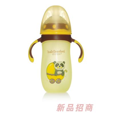 芭芘寶貝高硼硅包膠玻璃奶瓶 黃色
