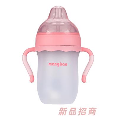 盟寶硅膠奶瓶-大容量粉色