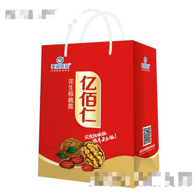 天潤真露億佰仁花生核桃露手提袋（紅色）