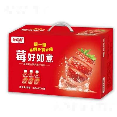 甄歡暢莓好如意草莓復合果肉果汁飲料箱裝