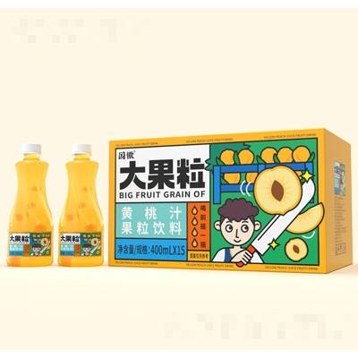 國傲大果粒芒黃桃汁果粒飲料400mlX15瓶