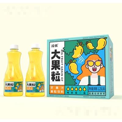 國傲大果粒芒果汁果粒飲料1.25LX6瓶