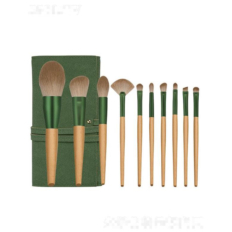 卓爾雅木柄唇刷化妝工具   遮瑕腮紅粉底套刷    批發(fā)滄州10支化妝刷套裝
