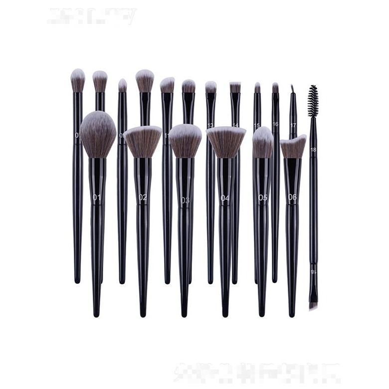 卓爾雅跨境新品黑色遮瑕眼影散粉美妝工具套裝  經(jīng)典18支化妝刷全套