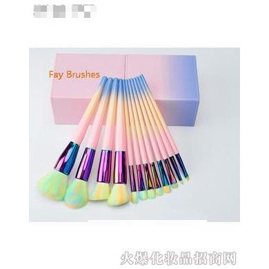 爆款彩虹漸變色化妝套刷