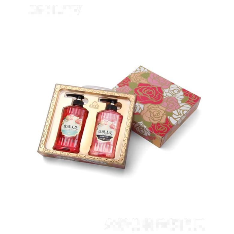 美吾發玫瑰人生鎏金彩繪禮盒 洗沐 475ml*2長效保濕柔潤