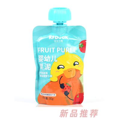 功夫小鴨嬰幼兒果泥90g蘋果草莓番茄胡蘿卜葡萄雪梨蘋果香蕉味