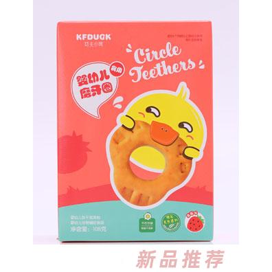 功夫小鴨磨牙圈胡蘿卜牛奶草莓味多種口味兒童餅干108g