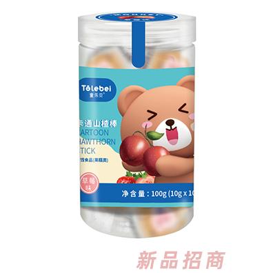 童樂(lè)貝卡通山楂棒草莓原味600g裝罐裝多種口味蜜餞食品