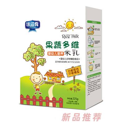 味滋肴果蔬多維核桃蓮子鐵鋅鈣益生元嬰幼兒營養米乳盒裝