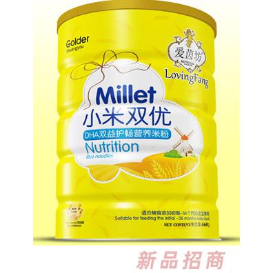 愛茵坊DHA雙益護暢果繽纖維核桃蓮子胡蘿卜蛋黃多維強化鐵興五谷燕麥小米雙優米粉鐵聽