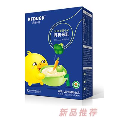 功夫小鴨有機米乳DHA果蔬小米益生元鈣鐵鋅核桃薏米小米