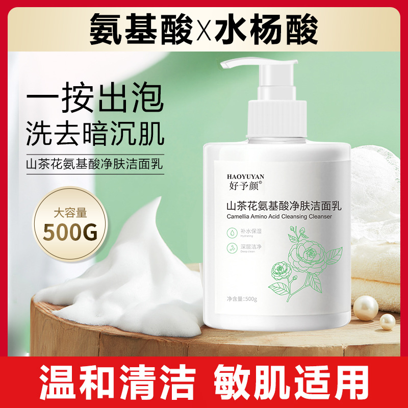 好予顏 山茶花氨基酸洗面奶敏感面部溫和清潔控油潔面乳廠家批發OEM代加工