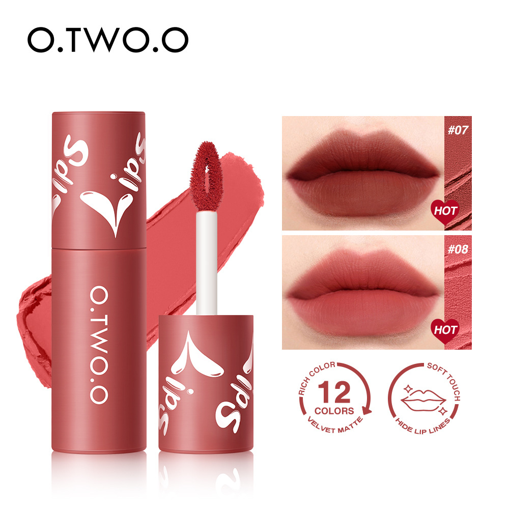 O.TWO.O啞光唇泥 霧面絲絨唇彩唇頰兩用腮紅口紅不沾杯唇釉OEM代加工