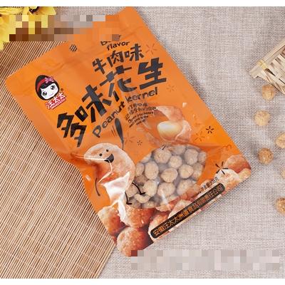 汪太太休閑零食牛肉味花生108克獨立袋裝