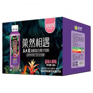 發財雨菓然相遇益生菌發酵藍莓+樹莓汁460mlx15