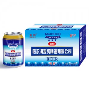 麥純啤酒8°320ml藍罐