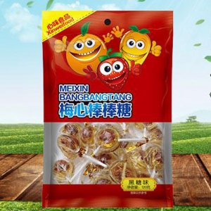 心味果園黑糖味梅心棒棒糖120g