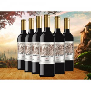 法國進口布拉雷男爵干紅葡萄酒750ml6瓶件