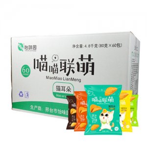 怡味園食品喵喵聯(lián)萌整箱貓耳朵80gx60袋